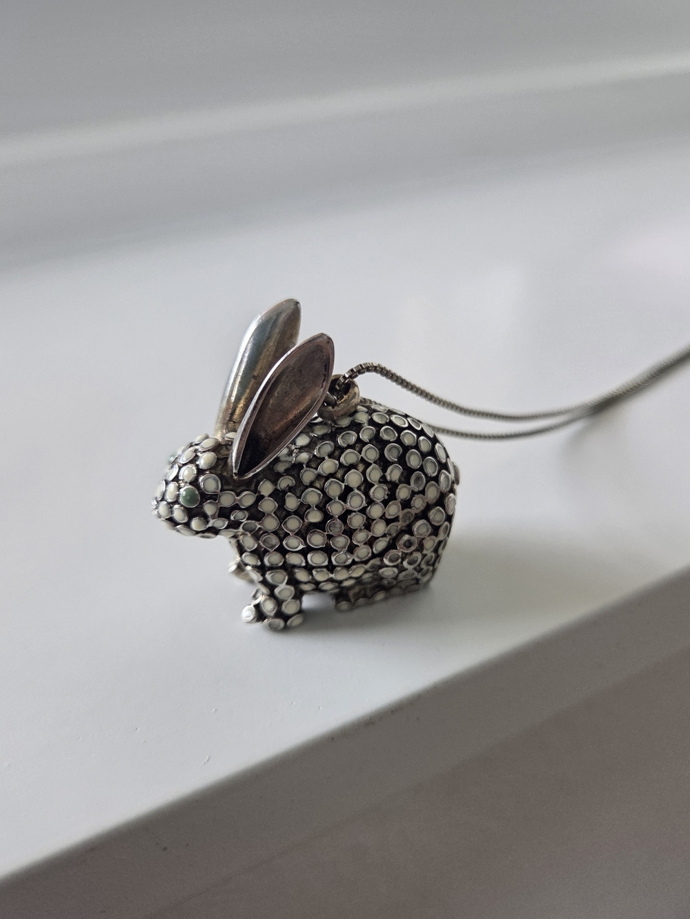 (NWT) Lucky Sterling Silver Rabbit Pendant Necklace - Picture 3 of 8